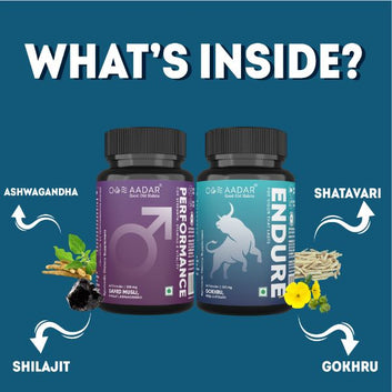 AADAR Ayurveda Performance & Endure Combo Pack for Sexual Wellness <br> (2 x 60 Capsules)