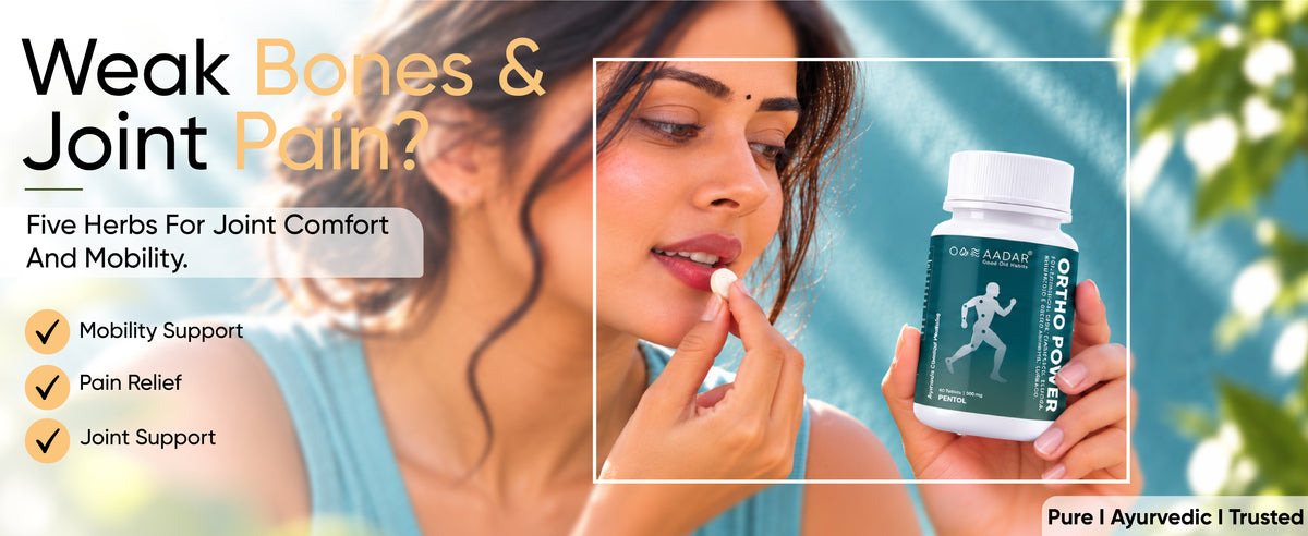 Aadar Ortho Power Tablets | Joint & Muscle Support | 60 Tablets, 500 mg A+ Banner