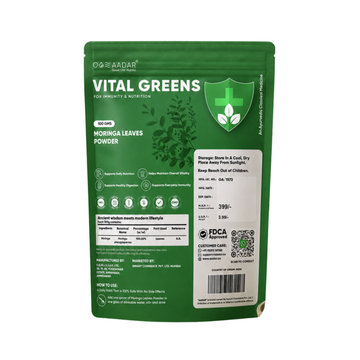 Aadar Vital Greens Moringa Leaf Powder | Everyday Nutrition & Immunity Support | 100 g
