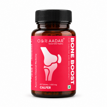 Aadar Bone Boost Tablets (60 Tablets, 600mg) | for Calcium & Iron Deficiency