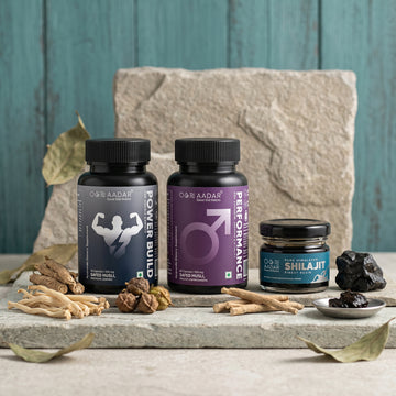 AADAR Ayurveda Men's Shilajit Fitness Pack <br> (60 Caps + 30 Caps + 15g)