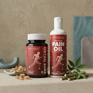 AADAR Ayurveda Ortho Sure Capsule & Oil for Joint & Muscle Pain Relief <br> (30/60 Days Course)