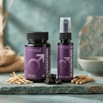 AADAR Ayurveda Performance Booster Combo Pack for Sexual Wellness<br> (60 Capsules + 30 ml)