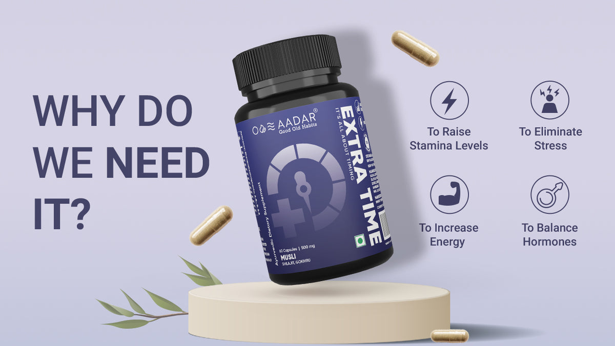 AADAR Ayurveda Extra Time Capsule for Men <br> (60 Capsules) A+ Banner