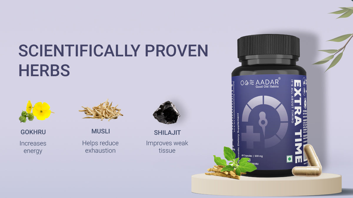 AADAR Ayurveda Extra Time Capsule for Men <br> (60 Capsules) A+ Banner
