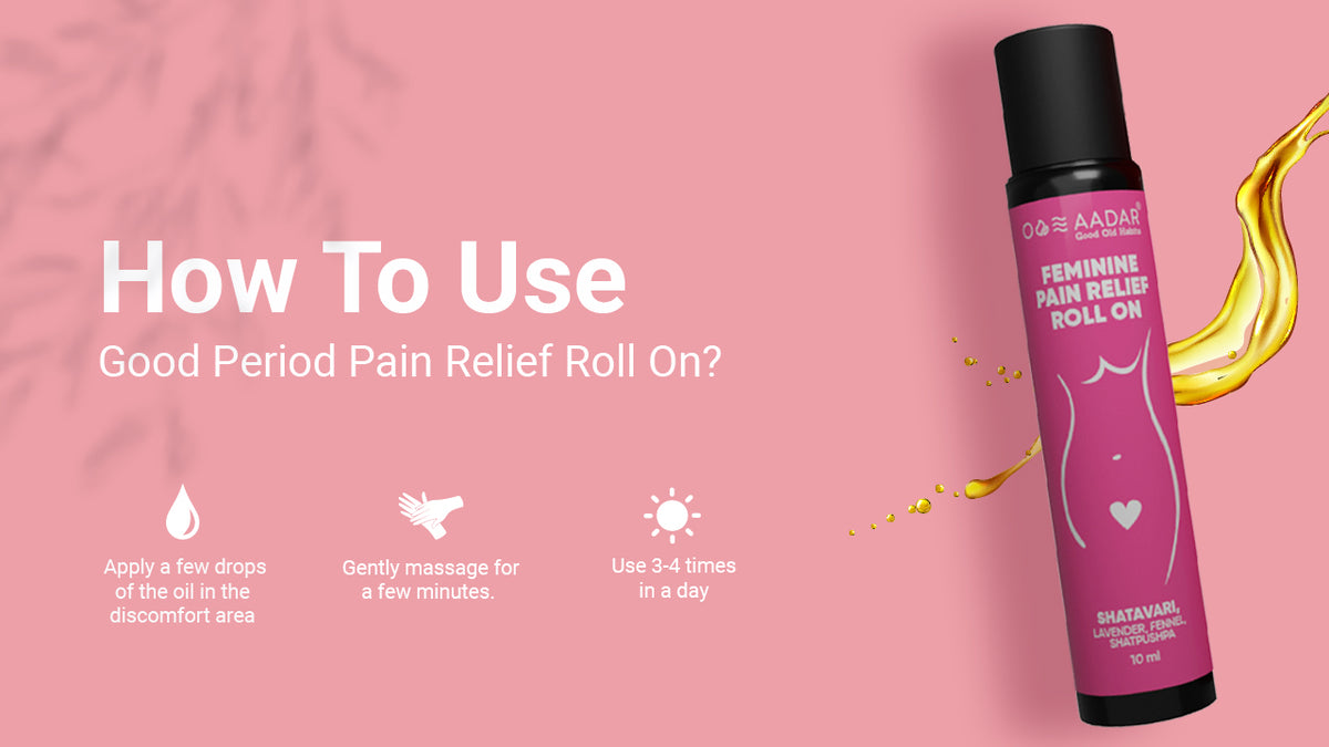 AADAR Ayurveda Good Period Roll On for Menstrual Cycle <br> (10 ml) A+ Banner