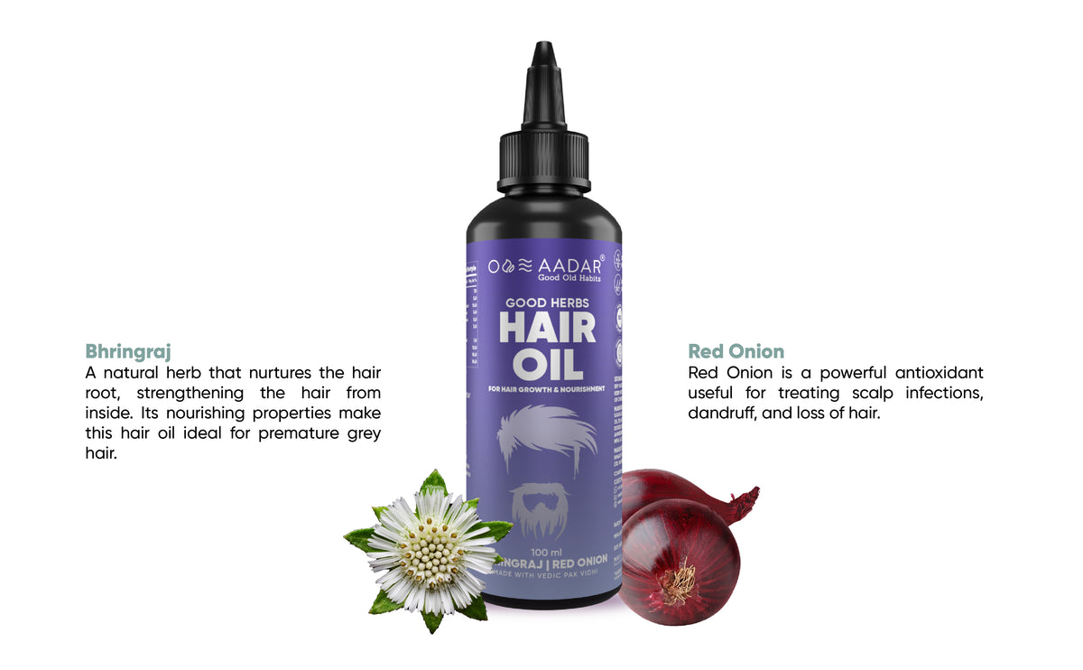 AADAR Ayurveda Good Herbs Onion Hair Oil  (Hair Repair & Nourishment ) (100 ml) A+ Banner