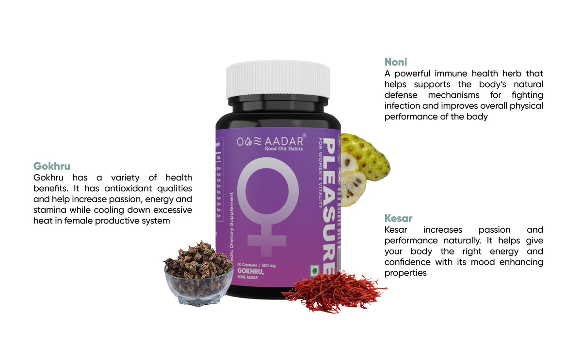 AADAR Pleasure Capsule for Women Sexual Wellness <br>(60 Capsules) A+ Banner
