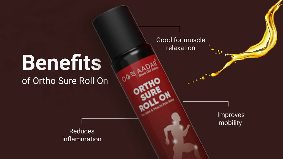 AADAR Ayurveda Orthosure Roll On for Joint, Knee and Muscle Pain Relief<br> (10ml) A+ Banner