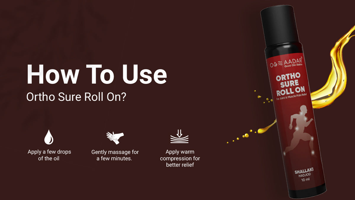 AADAR Ayurveda Orthosure Roll On for Joint, Knee and Muscle Pain Relief<br> (10ml) A+ Banner