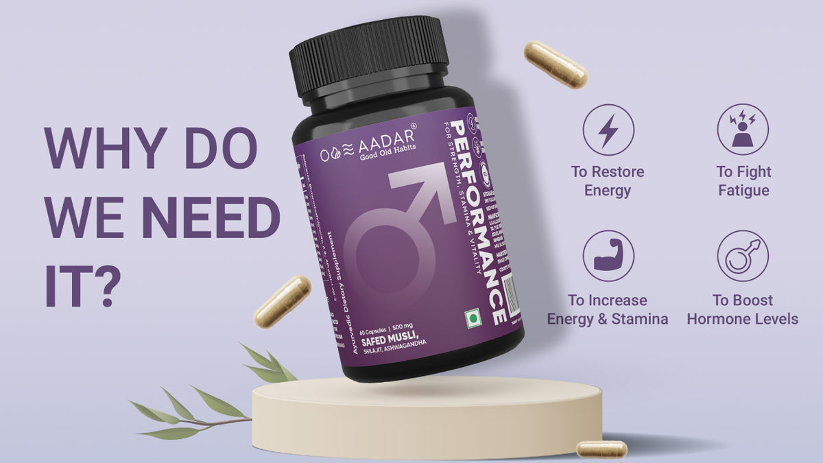 AADAR Ayurveda Performance Capsule (Ayurvedic Stamina Booster) <br>  (60 Capsules) A+ Banner
