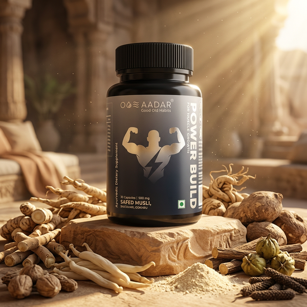 AADAR Ayurveda Power Build Capsule (Natural Muscle Builder) <br> (30 Capsules)