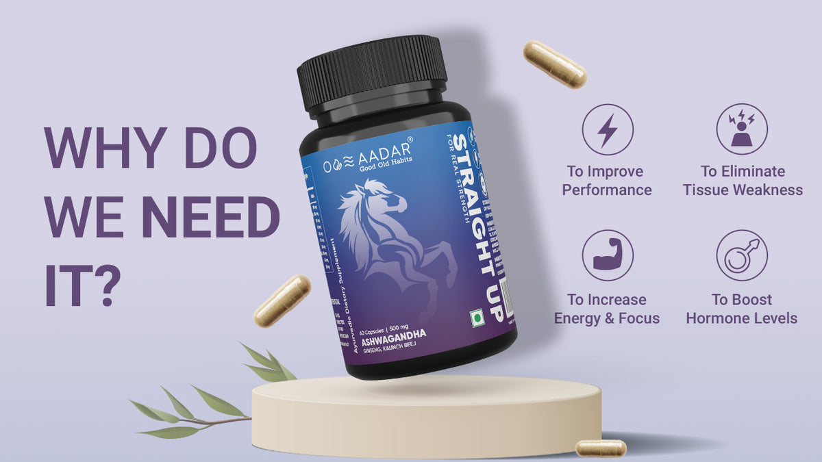 AADAR Ayurveda Straight Up Capsule <br> (60 Capsules) A+ Banner