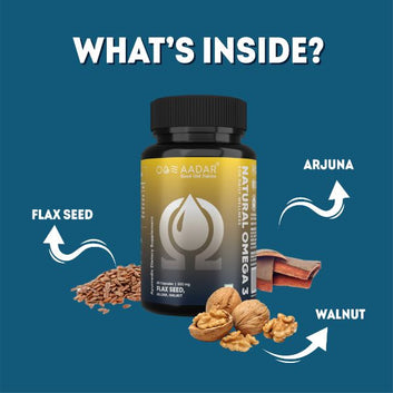 AADAR Ayurveda Natural Omega 3 for Brain and Heart Health<br>  (60 Capsules)