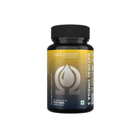AADAR Ayurveda Natural Omega 3 for Brain and Heart Health<br>  (60 Capsules)