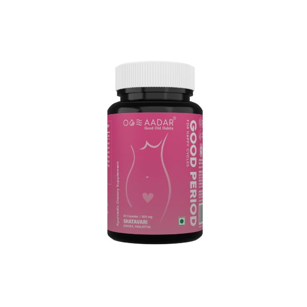 AADAR Ayurveda Good Period Capsule, Regulates menstrual cycle (Period Pain Relief) <br> (60 Capsules)