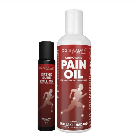 AADAR Ortho Sure Oil and Roll On Combo Pack for joint pain relief <br> (Roll On (30 ml) & Oil (100 ml))
